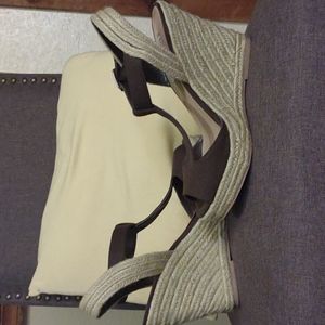 Brown Steve Madden T-strap Espadrille Wedges